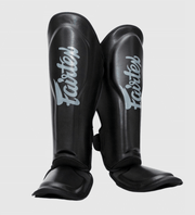 Caneleiras de kickboxing Fairtex FXB – Preto/Cinzento