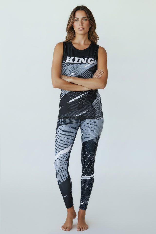 King Pro Boxing Rashguard Shadow 1 til kvinder - Sort