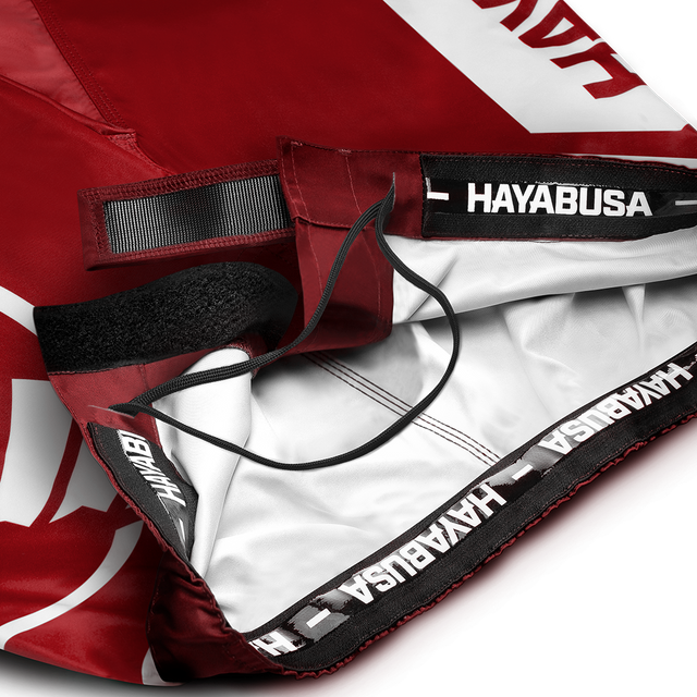 Hayabusa MMA Shorts Icon Lang – Rot/Weiß
