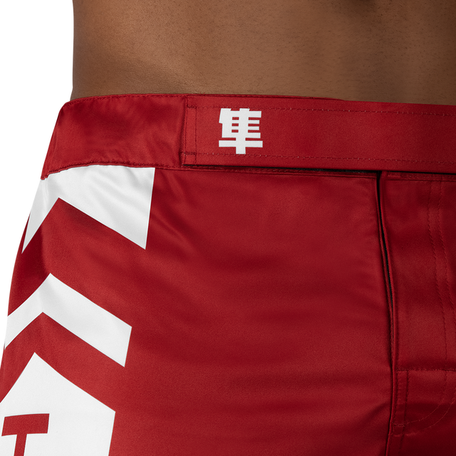 Hayabusa MMA Shorts Icon Lang – Rot/Weiß