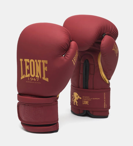 Leone Boxhandschuhe GN059X – Bordeaux/Gold – Boxhandschuhe