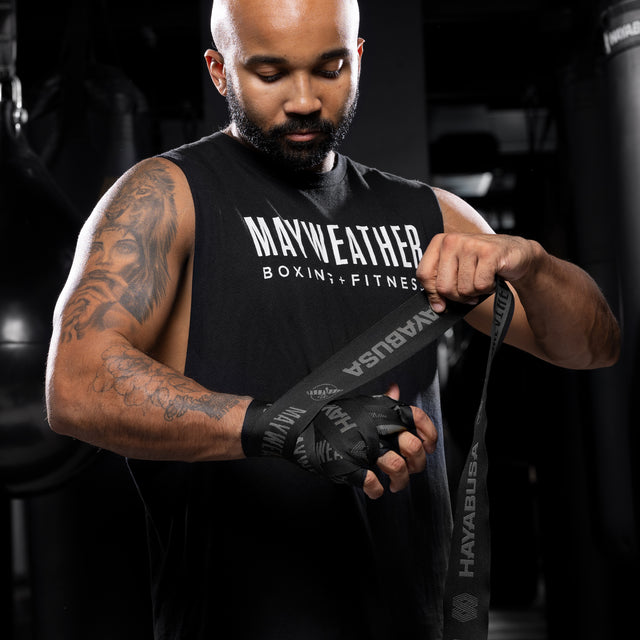 Hayabusa x Mayweather Håndbind Deluxe - Sort/Grå