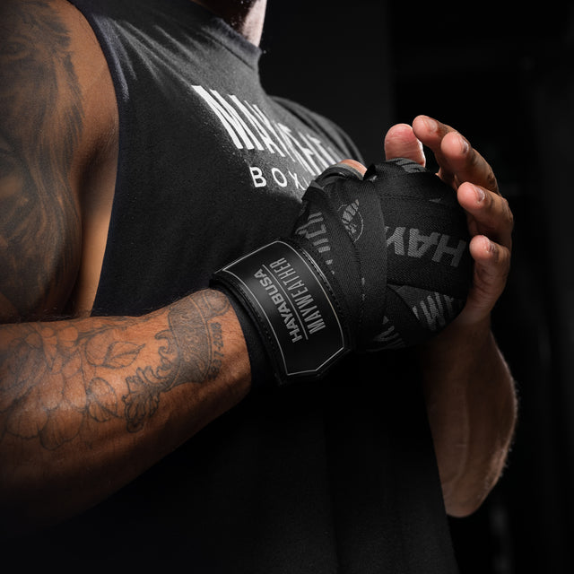 Hayabusa x Mayweather Håndbind Deluxe - Sort/Grå