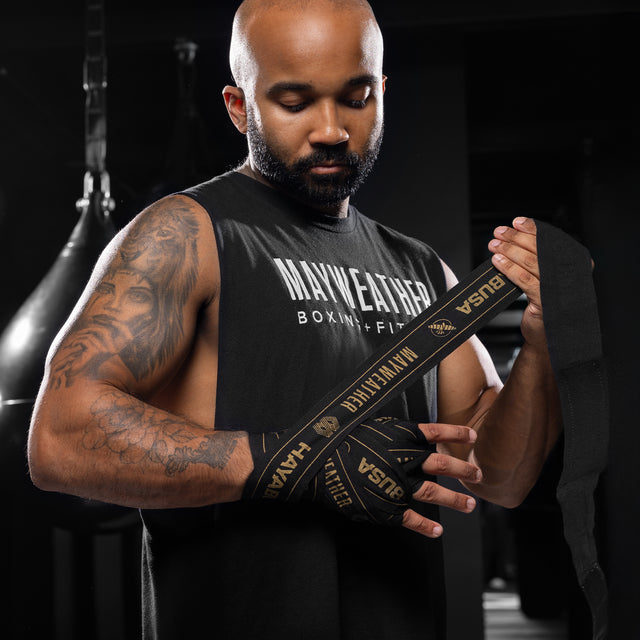 Hayabusa x Mayweather Håndbind Stretch - Sort/Guld