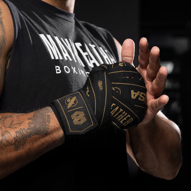 Hayabusa x Mayweather Håndbind Stretch - Sort/Guld