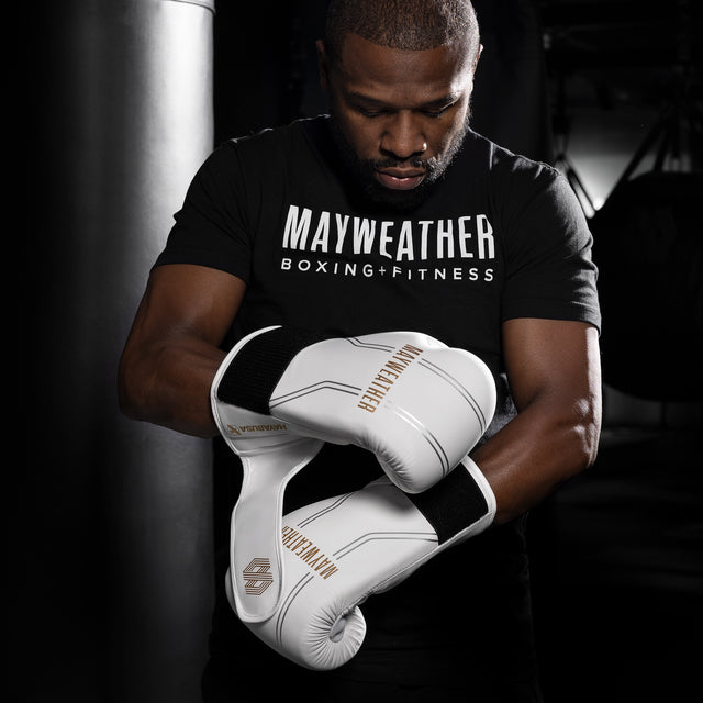 Hayabusa x Mayweather Boxhandschuhe Contender – Weiß/Gold