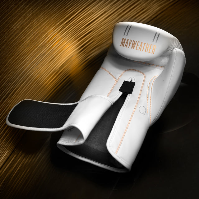 Hayabusa x Mayweather Boxhandschuhe Contender – Weiß/Gold