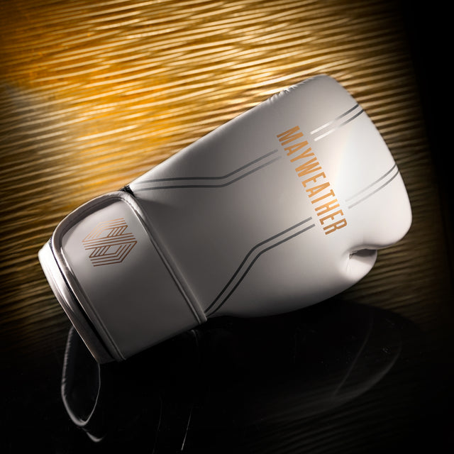 Hayabusa x Mayweather Boxhandschuhe Contender – Weiß/Gold