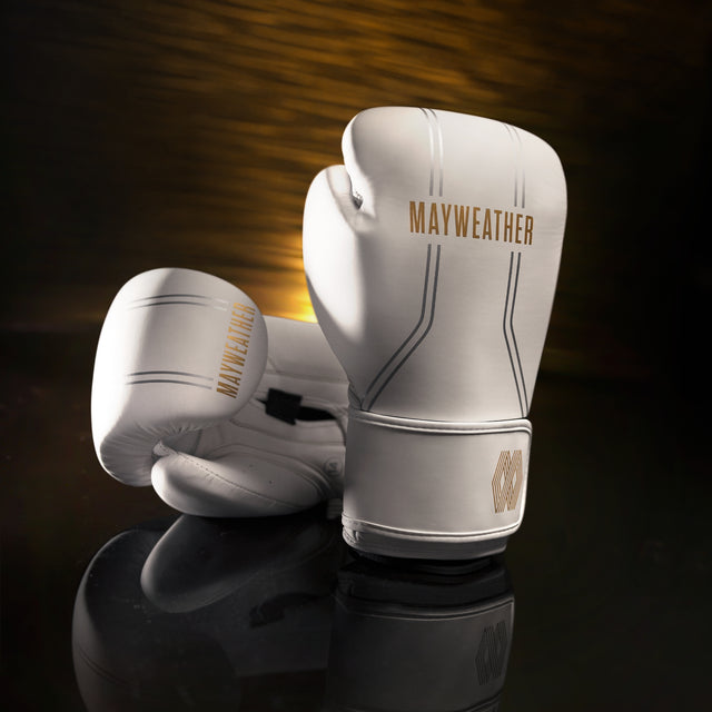 Hayabusa x Mayweather Boxhandschuhe Contender – Weiß/Gold