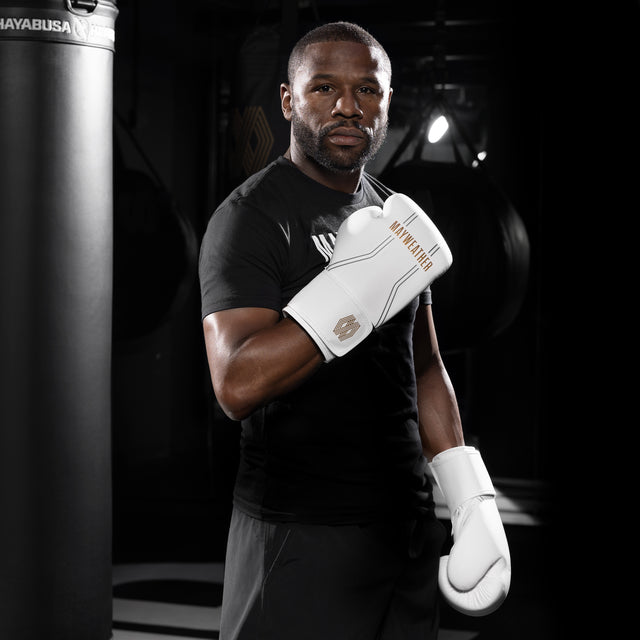 Hayabusa x Mayweather Boxhandschuhe Contender – Weiß/Gold