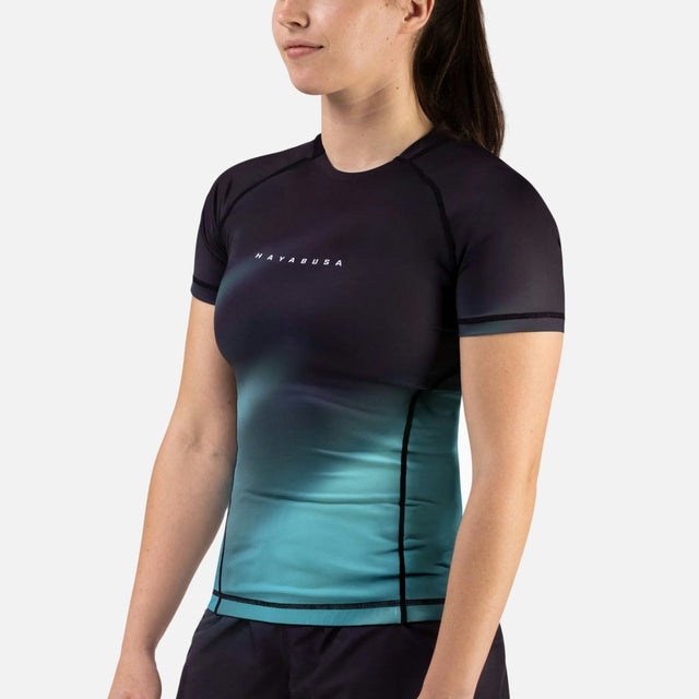 Hayabusa Rashguard Apex Nova Korte Ærmer Kvinder - Blågrøn