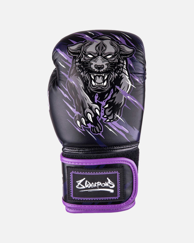 Mănuși de box 8 WEAPONS Beastial Panther Copii – Negru/Violet