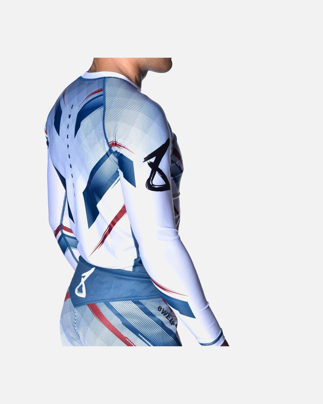 8 WEAPONS Rashguard Shift - Hvid/Navy/Rød