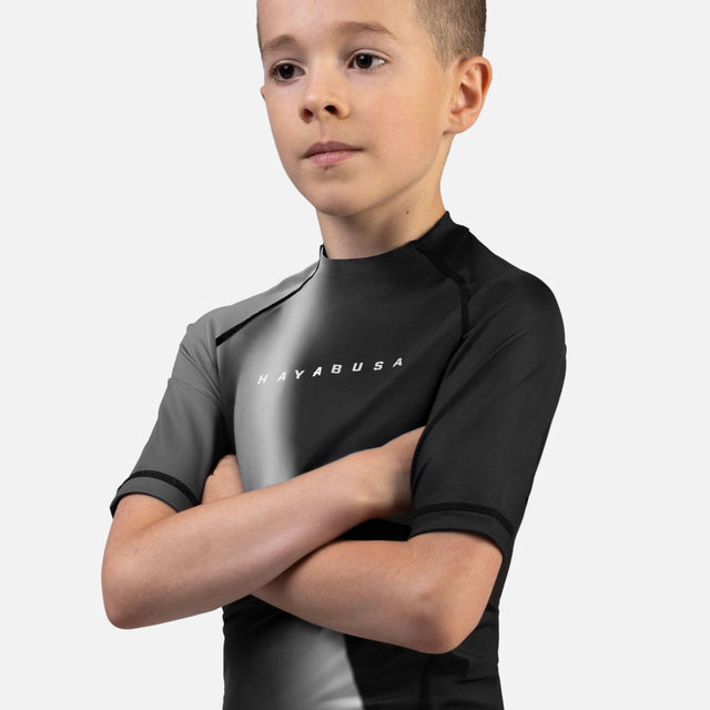 Hayabusa Rashguard Apex Nova Korte Mouwen Børn - Sort
