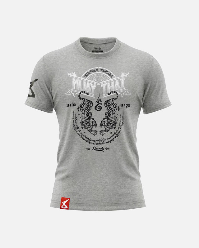 T-shirt 8 WEAPONS Sak Yant Tigers – Cinzento