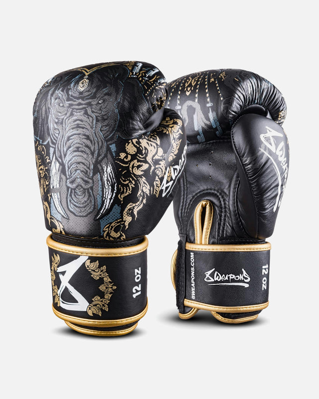 Luvas de boxe 8 WEAPONS Three Elephants 2.0 – Preto/Ouro