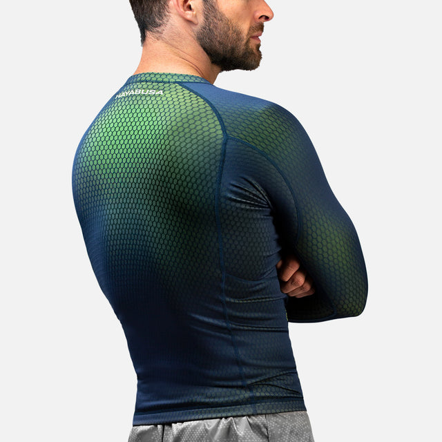 Rashguard Hayabusa Fusion Maniche Lunghe – Blu/Verde