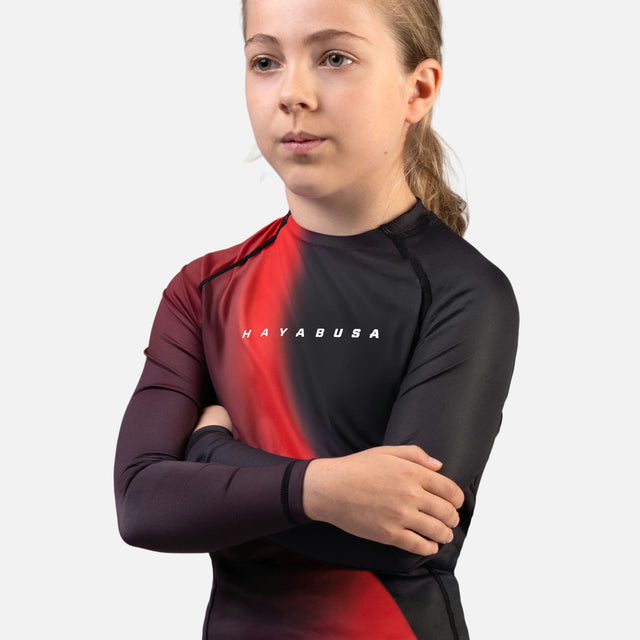 Rashguard Hayabusa Apex Nova Mâneci Lungi Copii – Roșu