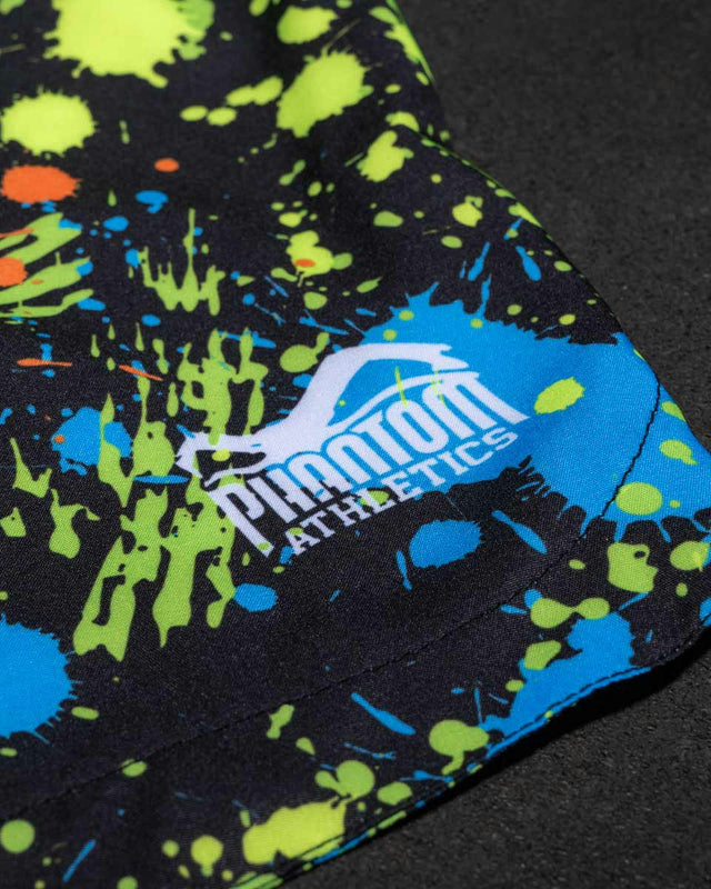 Phantom Athletics MMA-shorts Fusion Splatter – Sort/Neon