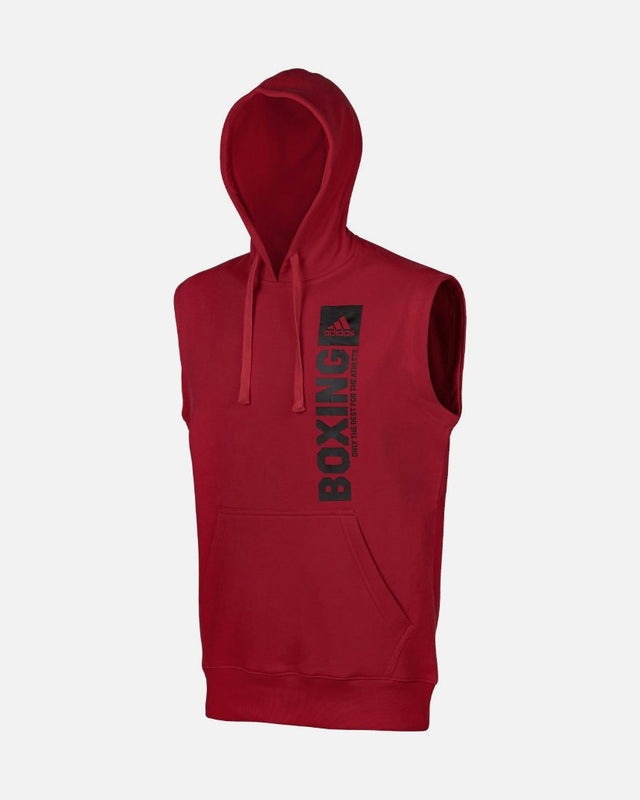 Hoodie sans manches Adidas Boxing – Rouge/Noir