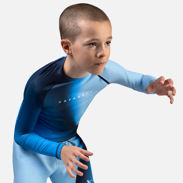 Hayabusa Rashguard Apex Nova Dlouhé rukávy Dětské - Modré