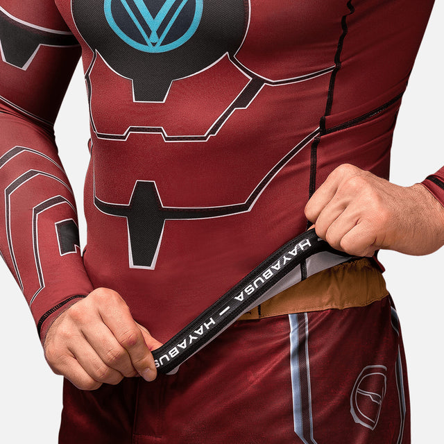 Rashguard a maniche lunghe Marvel Iron Man – Rosso