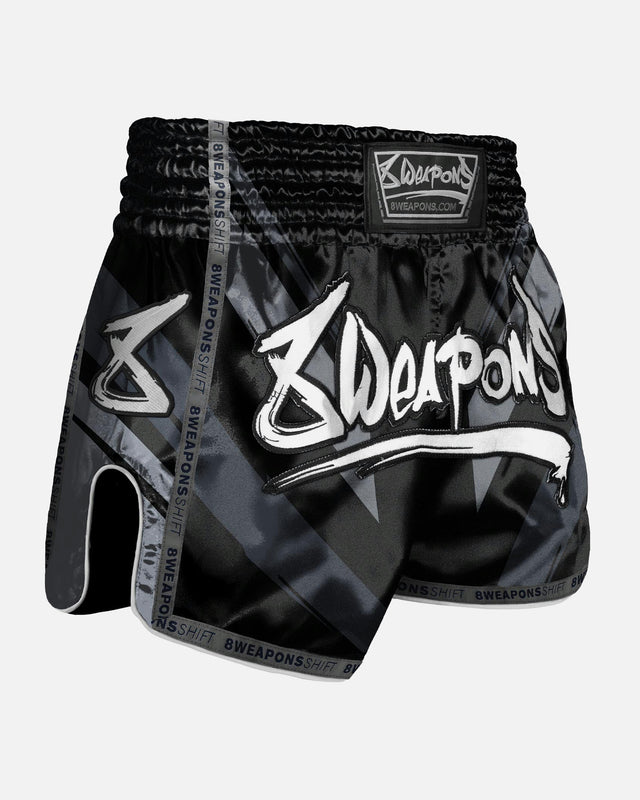 Shorts de Muay Thai 8 WEAPONS Shift – Noir mat