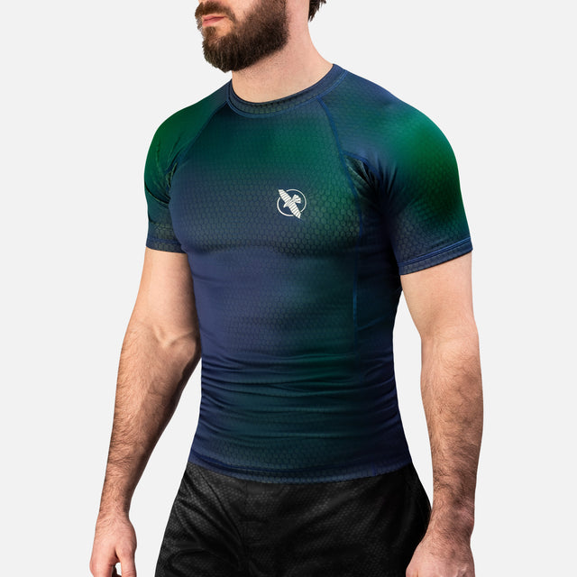 Rashguard Hayabusa Fusion Manches Courtes – Bleu/Vert
