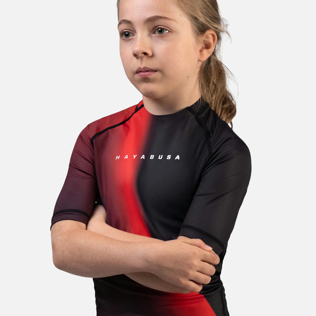 Rashguard Hayabusa Apex Nova Mâneci Scurte Copii – Roșu