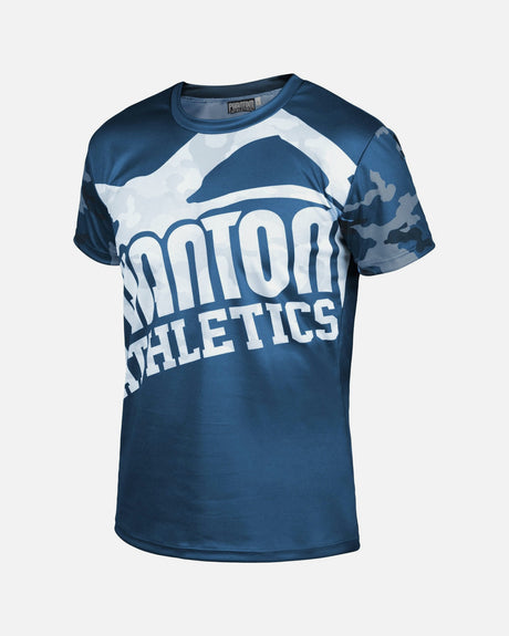T-shirt de treino Phantom Athletics EVO Warfare – Camuflagem azul-marinho