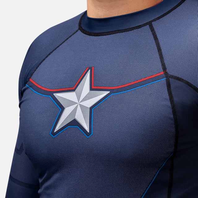 Rashguard Marvel Captain America Mâneci Lungi – Albastru
