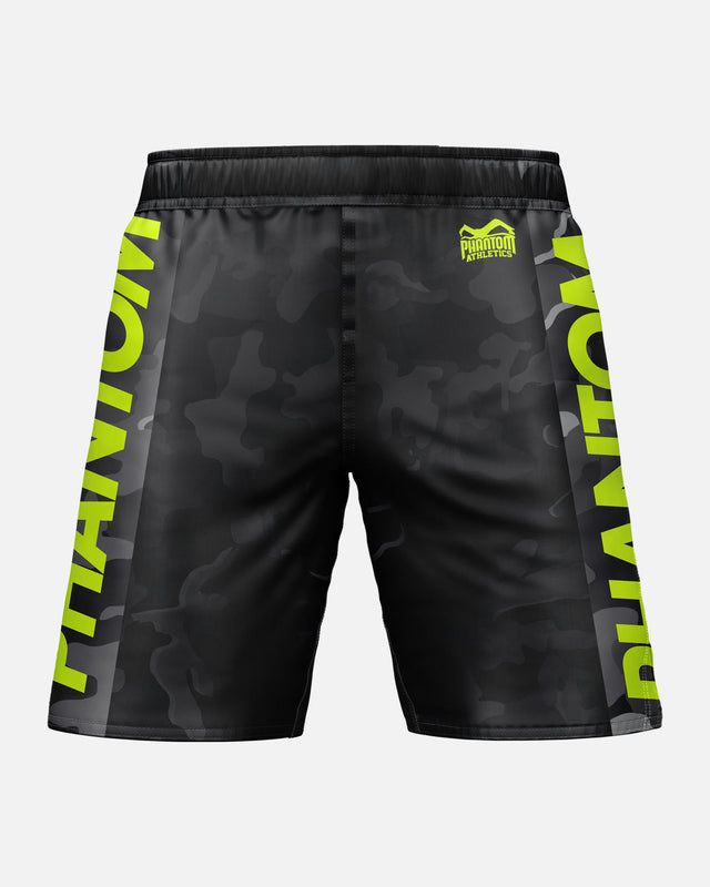 Phantom Athletics MMA-shorts EVO Neon – Sort Camo/Neon