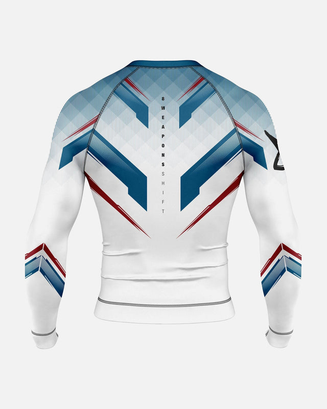 8 WEAPONS Rashguard Shift - Hvid/Navy/Rød