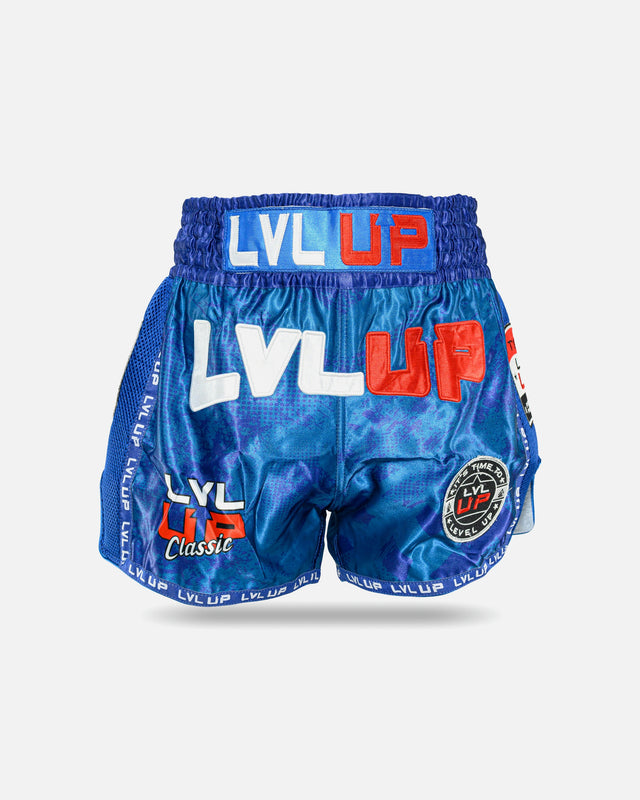 Shorts de Muay Thai LVL UP Stadium – Bleu