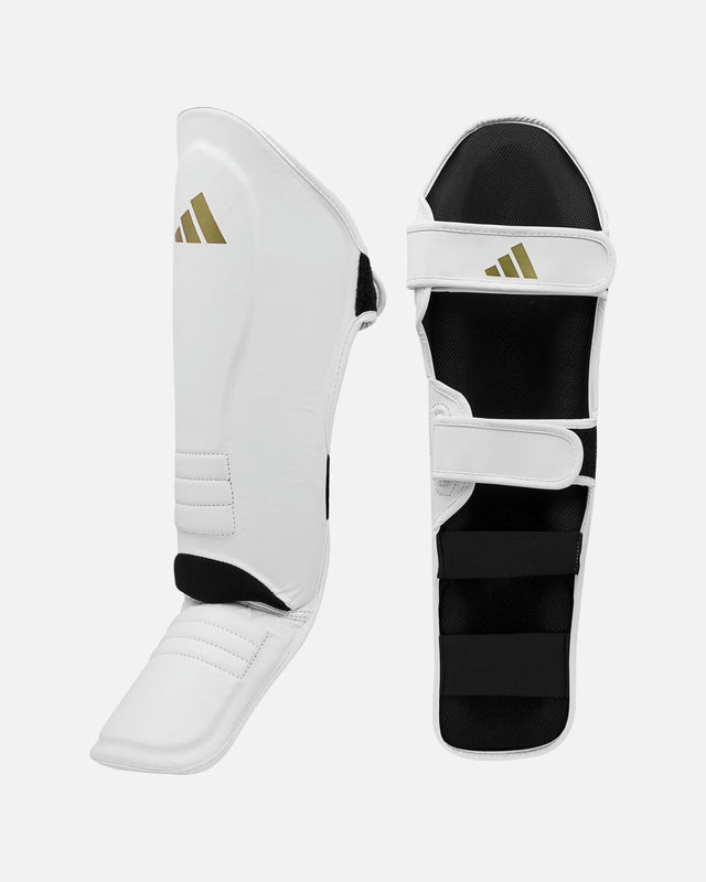 Protège-tibias Adidas Speed Thai Shin-n-Step – Blanc/Or