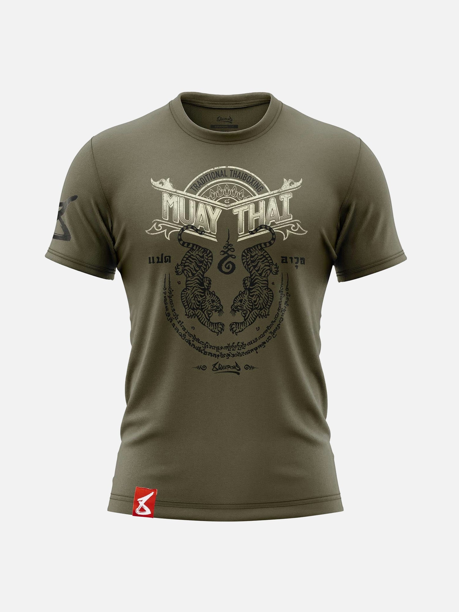 Tricou 8 WEAPONS Sak Yant Tigers – Oliv