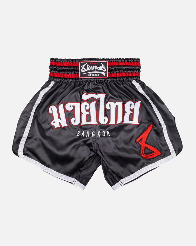 Pantaloncini Muay Thai 8 WEAPONS Bangkok – Nero/Bianco