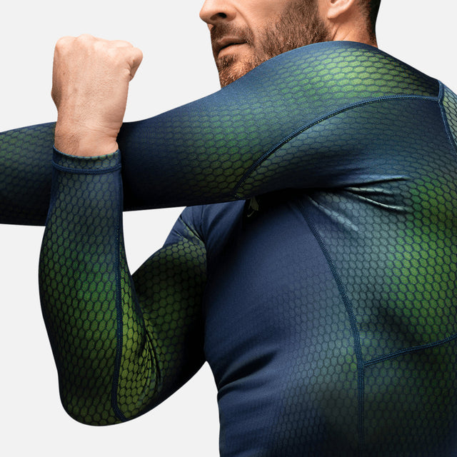 Rashguard Hayabusa Fusion Maniche Lunghe – Blu/Verde