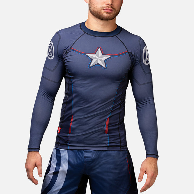 Rashguard Marvel Captain America Mâneci Lungi – Albastru