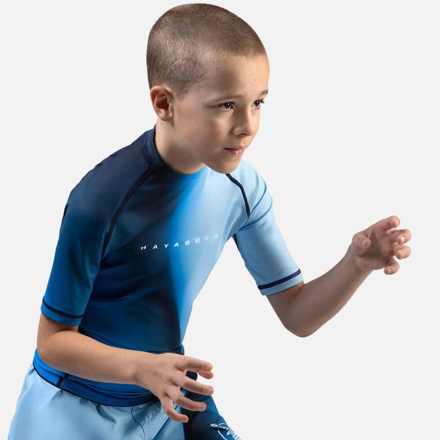 Rashguard Hayabusa Apex Nova Maniche Corte Bambini - Blu