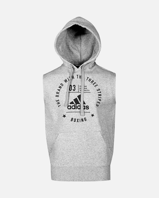 Adidas Hoodie Ärmellos Community Boxing – Grau/Schwarz