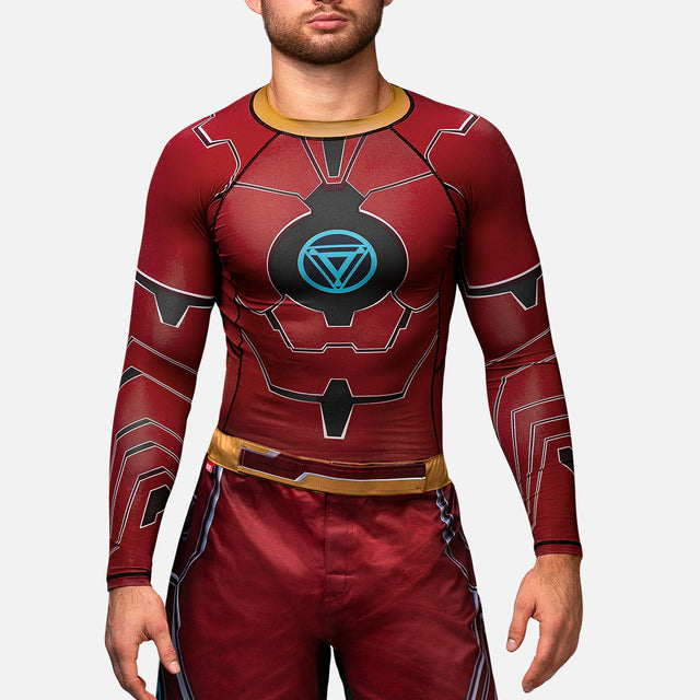 Rashguard a maniche lunghe Marvel Iron Man – Rosso