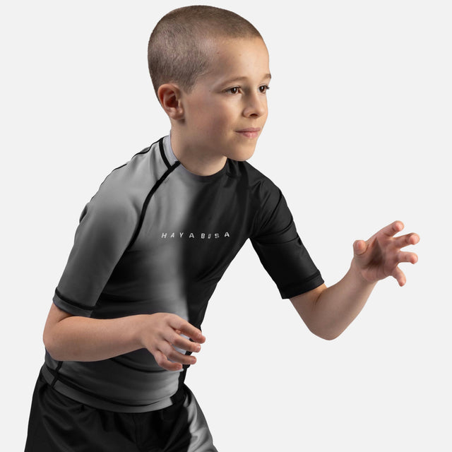 Hayabusa Rashguard Apex Nova Korte Mouwen Børn - Sort