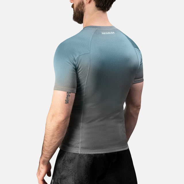 Hayabusa Rashguard Fusion Korta ärmar – Grå/Aqua