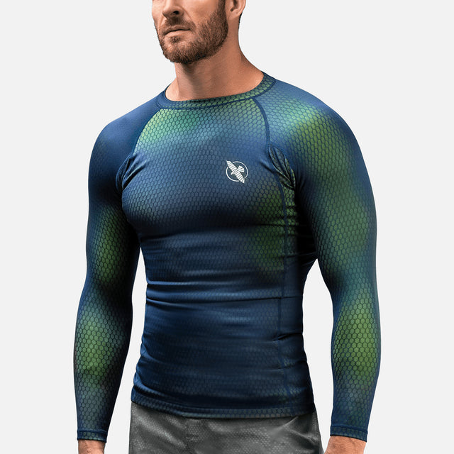 Rashguard Hayabusa Fusion Maniche Lunghe – Blu/Verde
