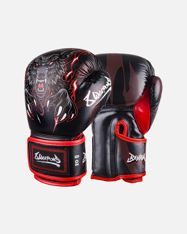 Mănuși de box 8 WEAPONS Beastial Wolf Copii – Negru/Roșu