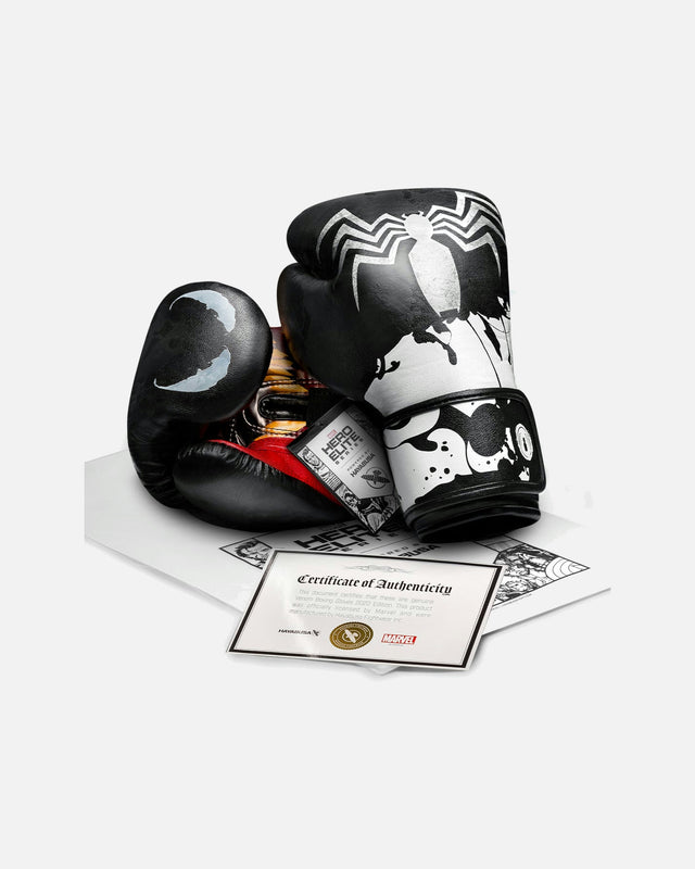 Hayabusa x Marvel Boxing gloves Venom – Black/White