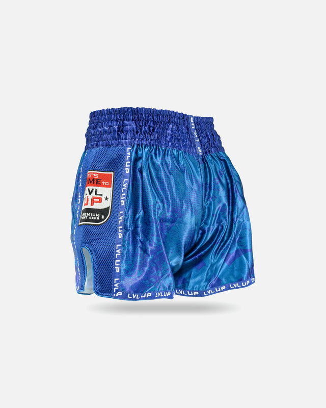 Shorts de Muay Thai LVL UP Stadium – Bleu