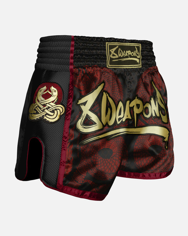 Muay Thai trenky 8 WEAPONS Naga – Černé/Červené