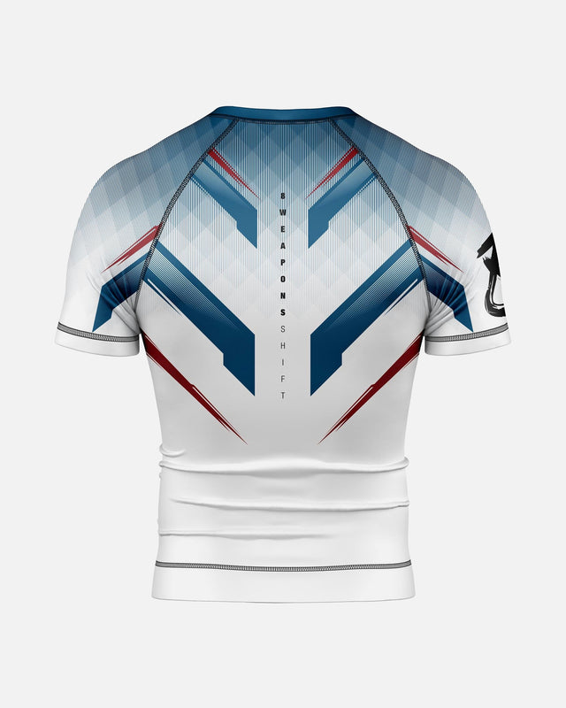 8 WEAPONS Rashguard Shift – Weiß/Navy/Rot
